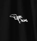 Royal Palms black t-shirt close up