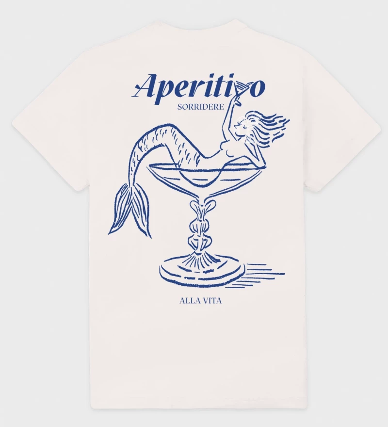 Aperitivo natural mens cotton t-shirt back