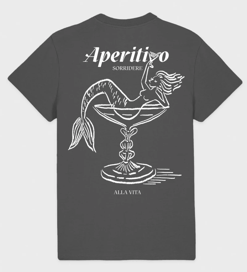 Aperitivo anthracite cotton t-shirt back