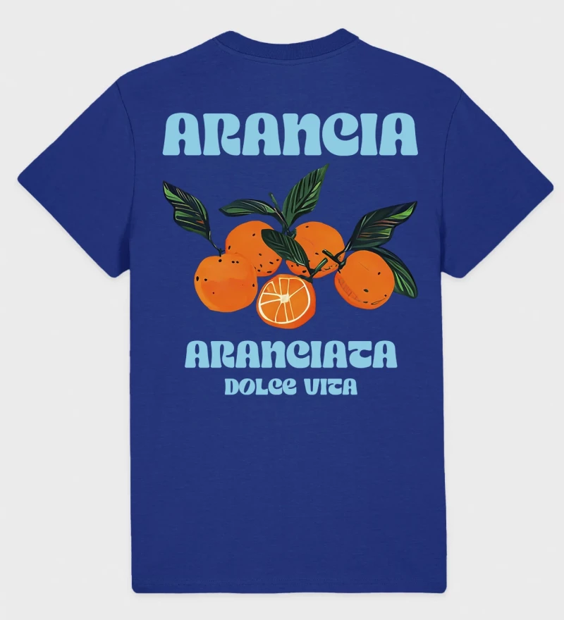 Arancia navy cotton t-shirt back