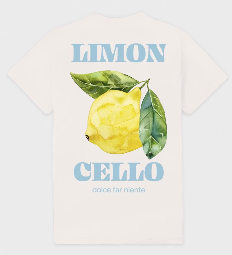 Limoncello natural cotton t-shirt back