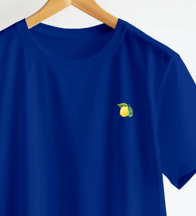 Limoncello navy cotton t-shirt closeup