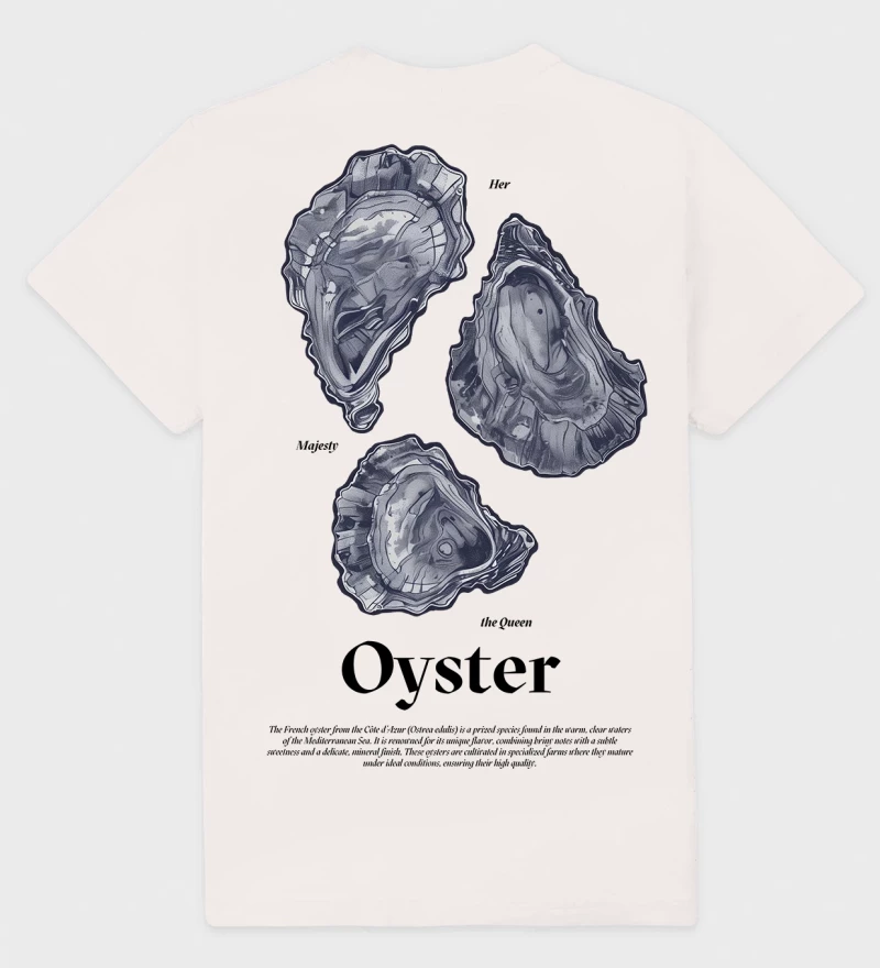 Oyster natural cotton t-shirt back