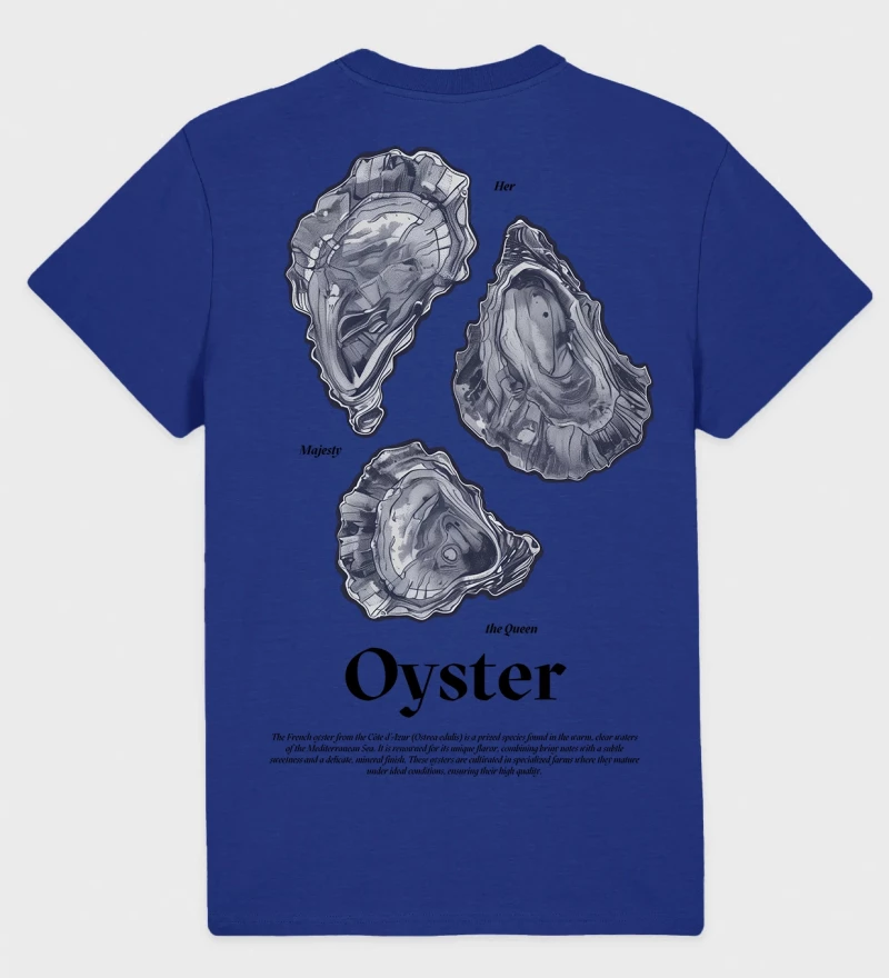 Oyster navy cotton t-shirt back