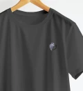 Oyster anthracite cotton t-shirt closeup