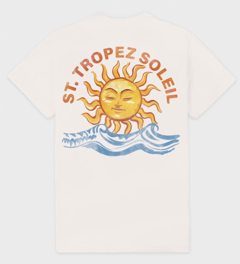 Saint Tropez Soleil natural cotton t-shirt back