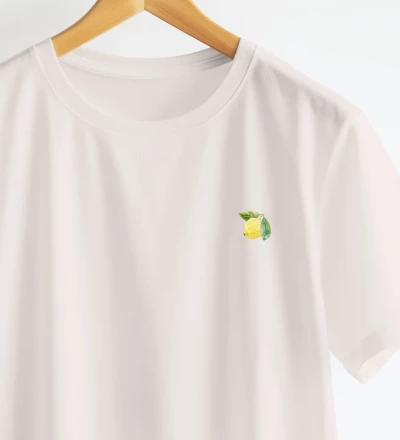 Limoncello natural cotton t-shirt closeup