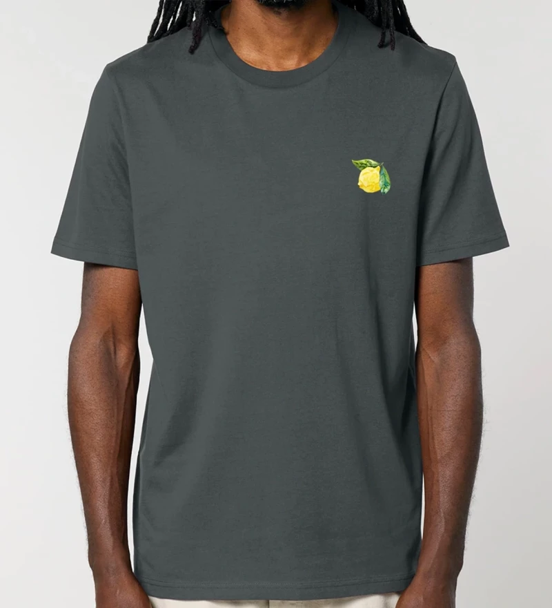 Limoncello anthracite mens cotton t-shirt