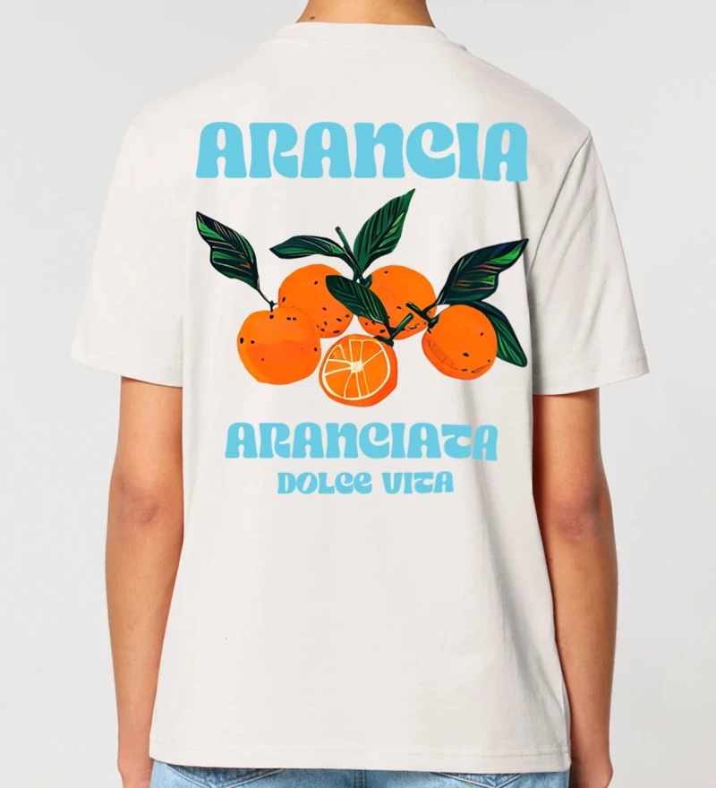 Arancia natural womens cotton t-shirt back