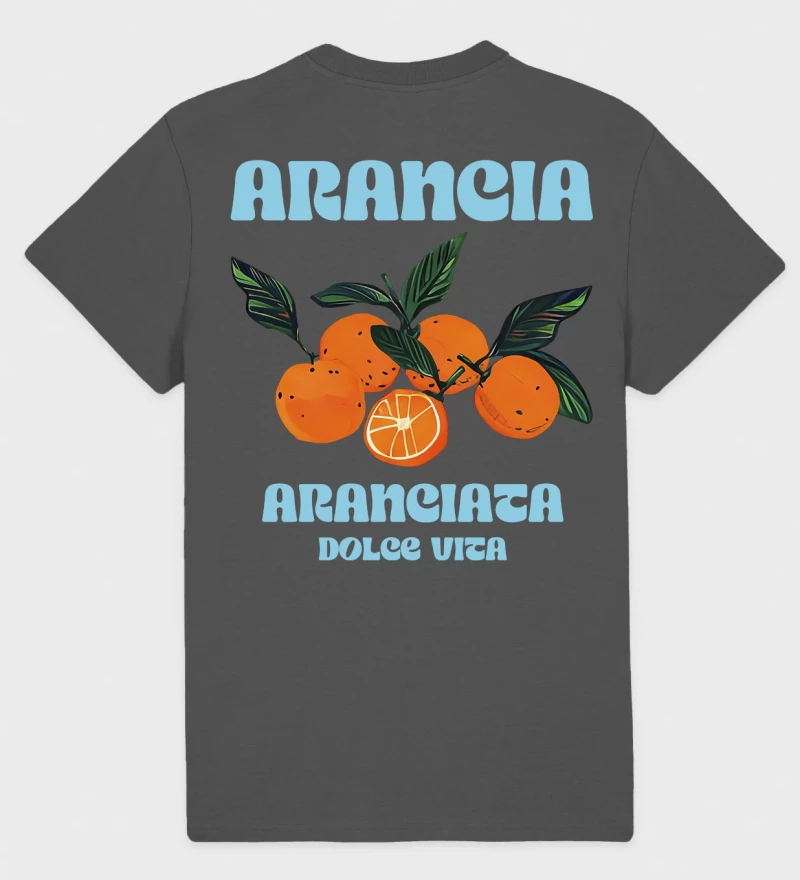 Arancia anthracite cotton t-shirt back