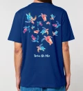 Turtle navy mens cotton t-shirt back