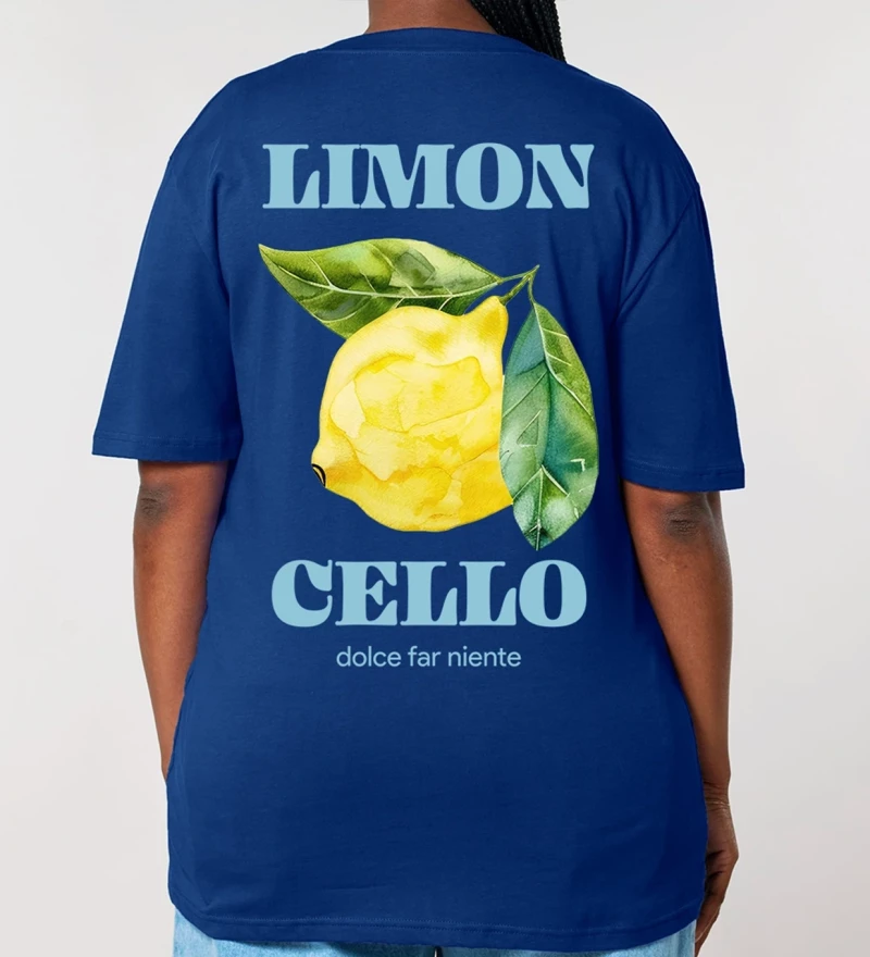 Limoncello navy womens cotton t-shirt back