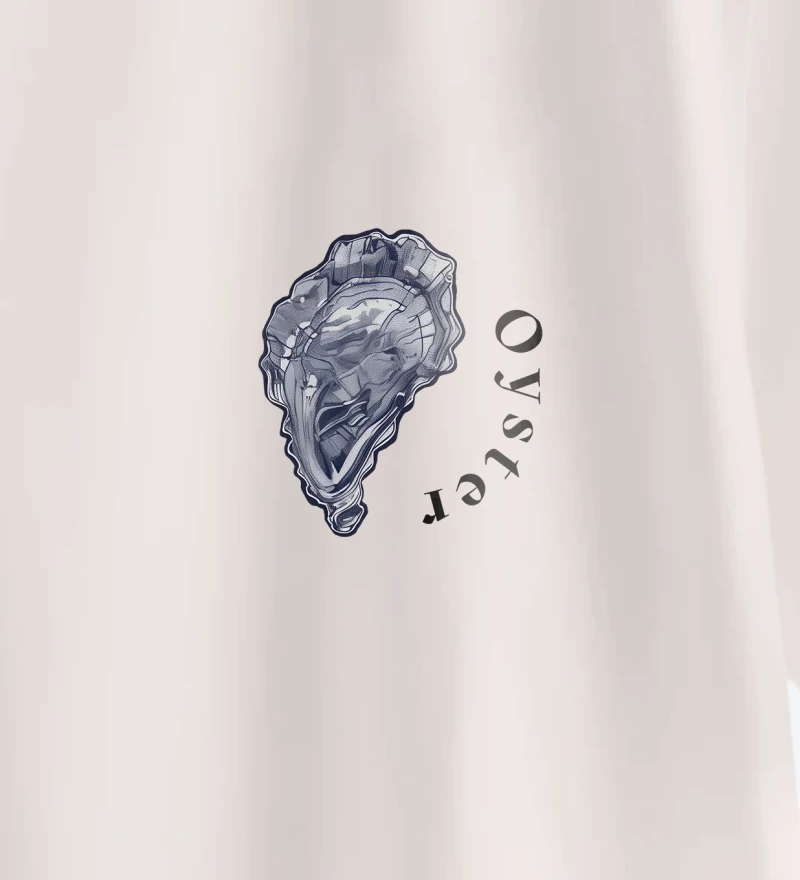 Oyster natural cotton t-shirt design