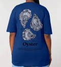 Oyster navy womens cotton t-shirt back