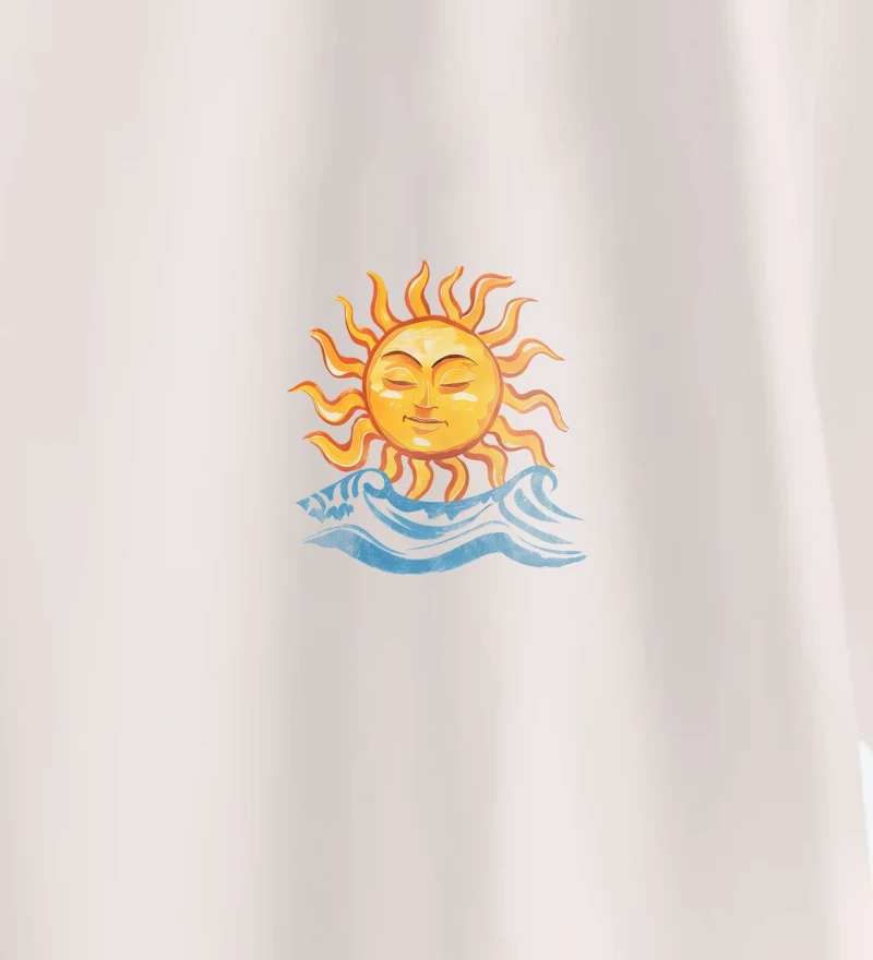 Saint Tropez Soleil natural cotton t-shirt design