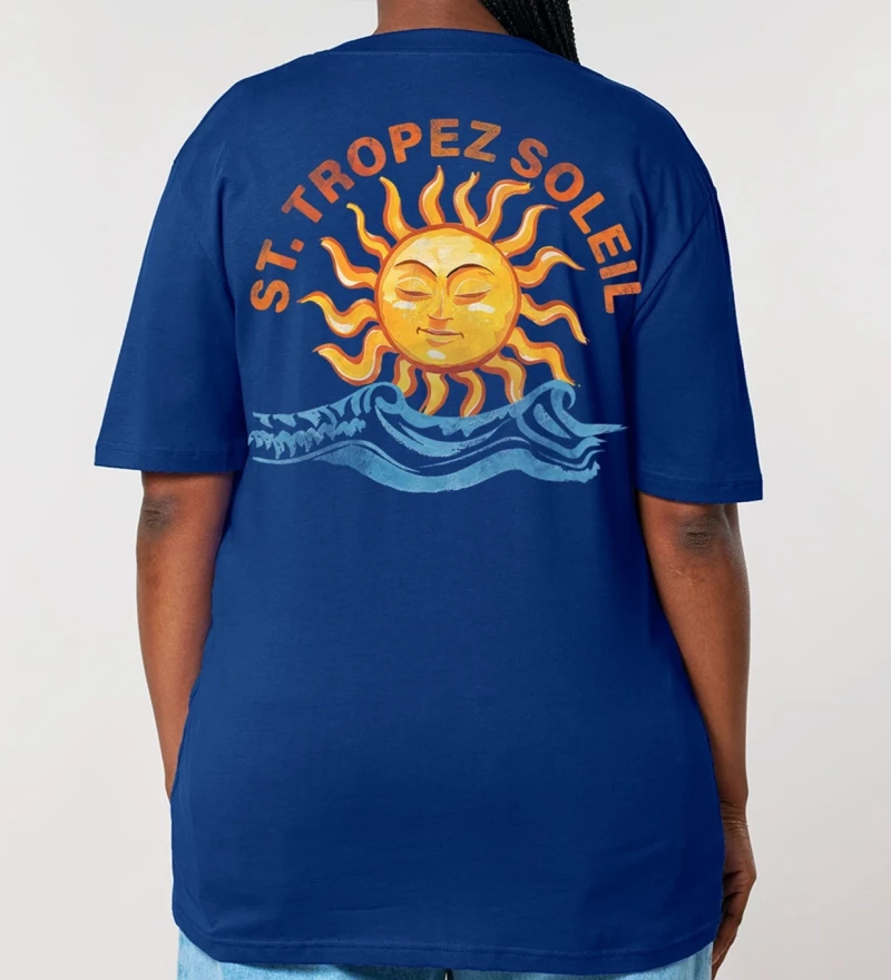 Saint Tropez Soleil navy womens cotton t-shirt back