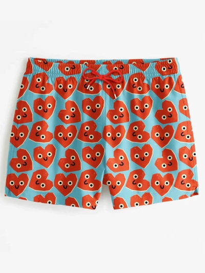 Cute Hearts Swim Shorts