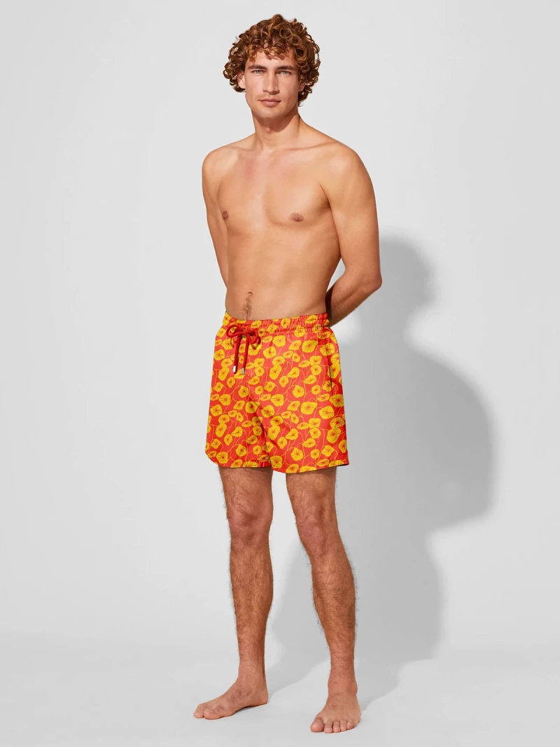 Flora Red Swim Shorts