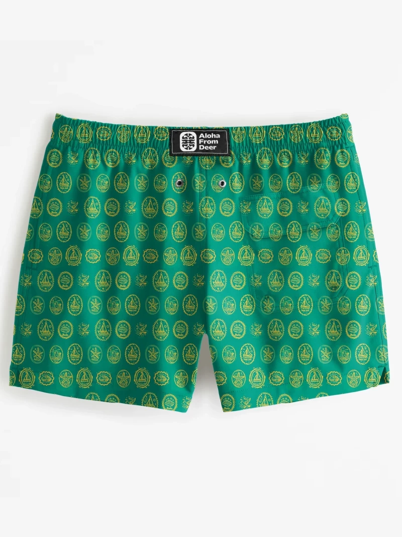 Green Sailboats Swim Shorts