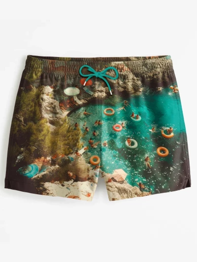 Retro Holiday Swim Shorts