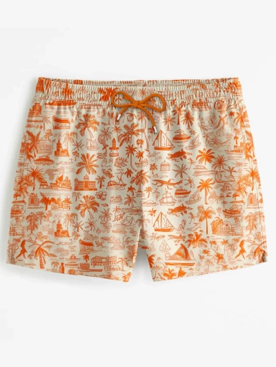 Palm Tree Orange Swim Shorts