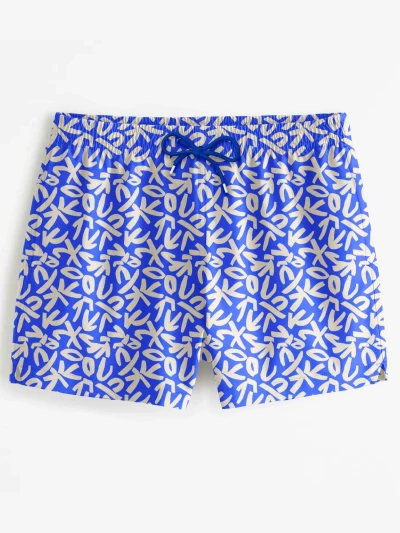 Blue Geometric Swim Shorts