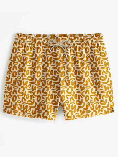 Golden Geometric Swim Shorts