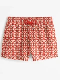 Red Geometric Swim Shorts