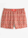 Red Geometric Swim Shorts