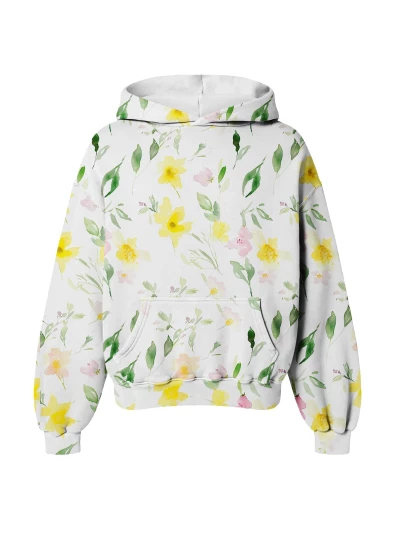 Watercolor Spring Womens Oversize Hoodie