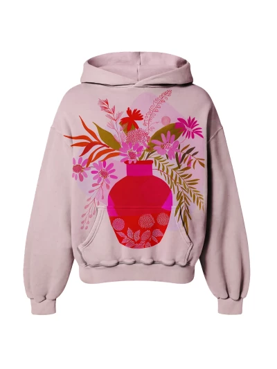 Pinky Bouquet Womens Oversize Hoodie