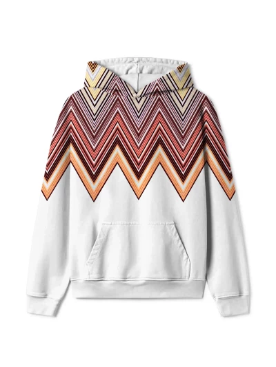 Half Zigzag Mens Oversize Hoodie