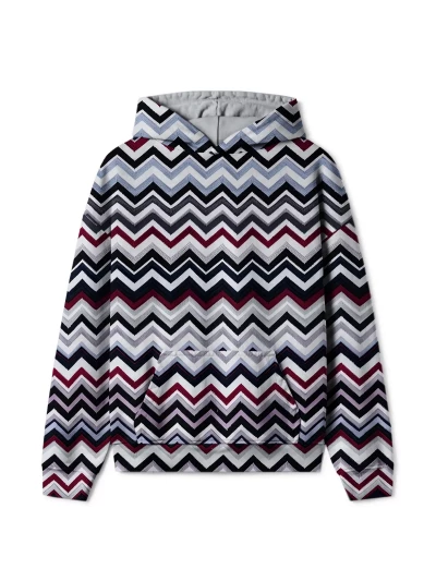 Zig Zag Mens Oversize Hoodie