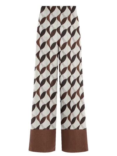 Brownie Abstract Long Loose Pants