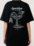 Aperitivo black womens cotton t-shirt back