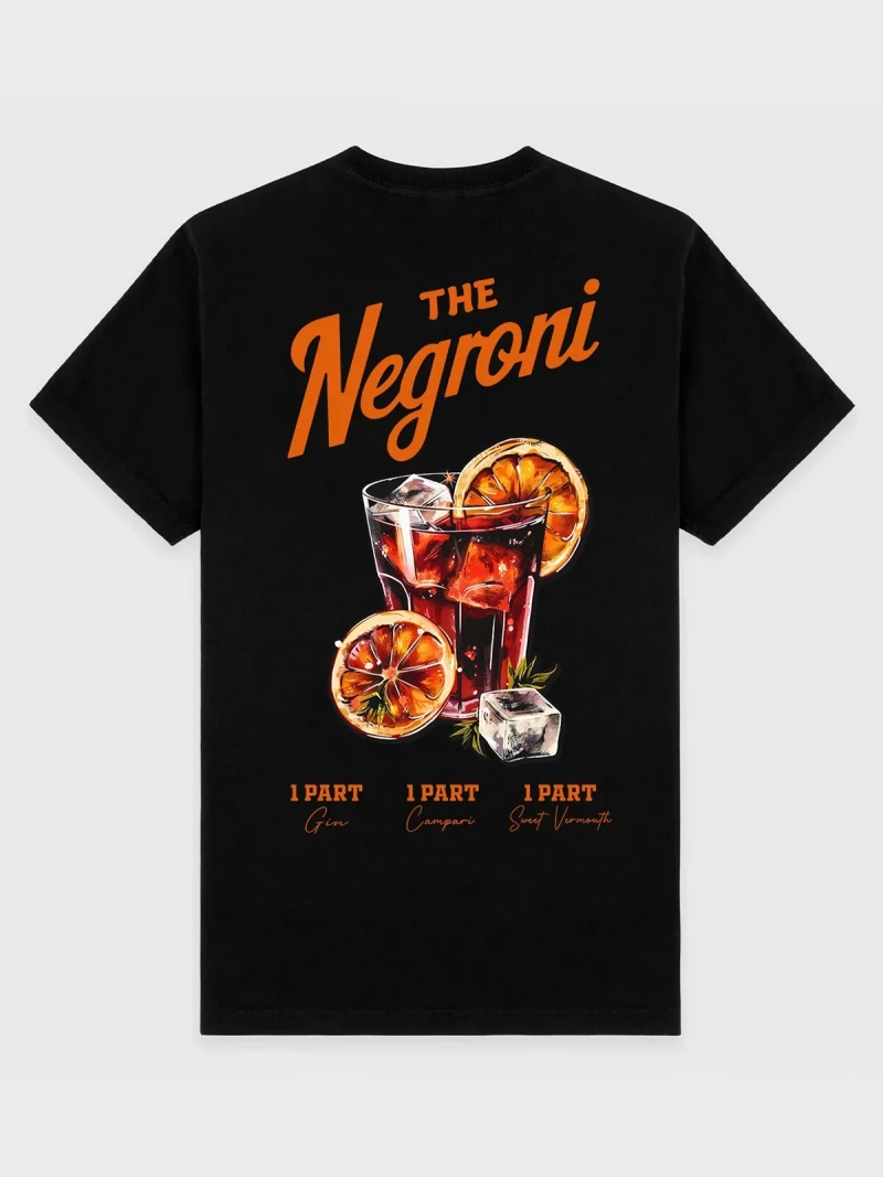 Negroni black womens cotton t-shirt back