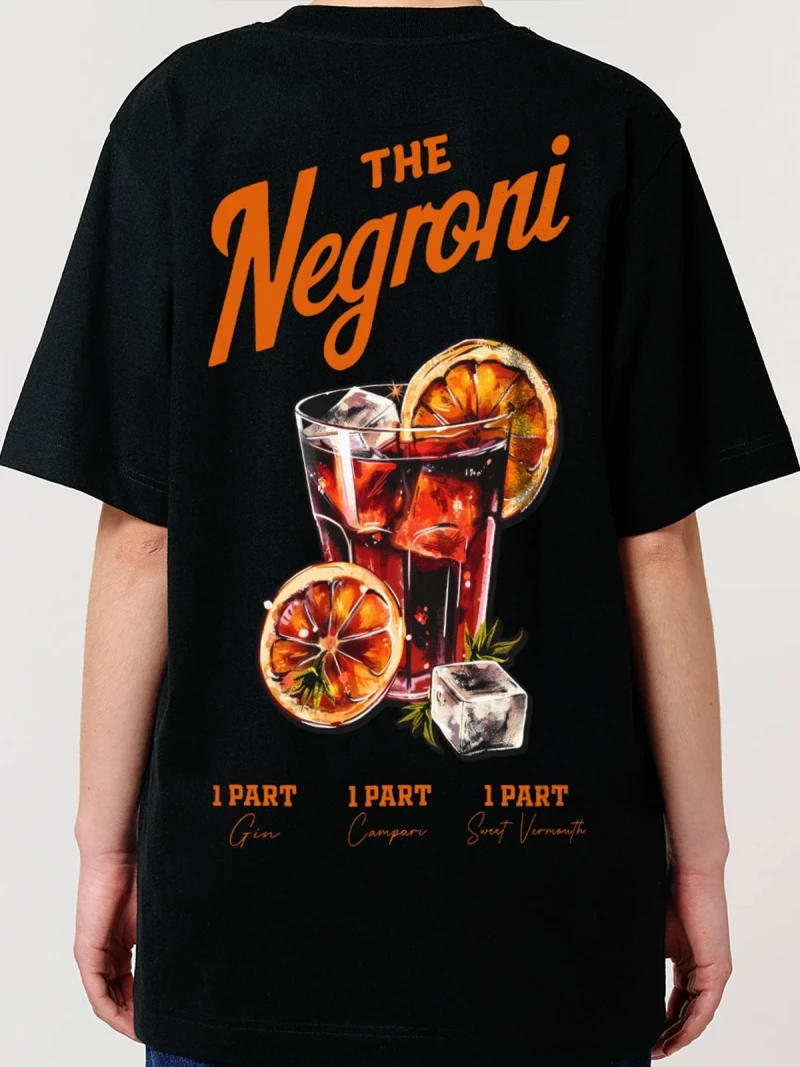 Negroni black womens cotton t-shirt back