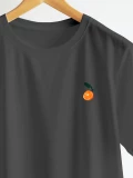 Arancia anthracite cotton t-shirt closeup