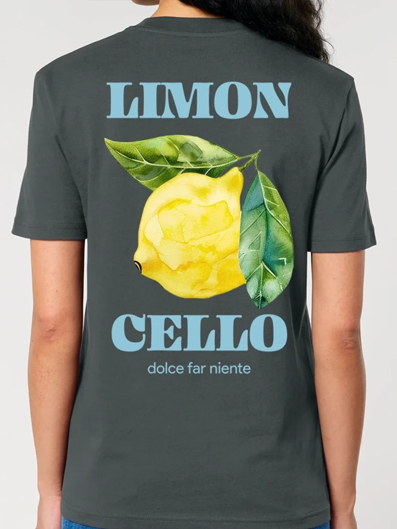 Limoncello anthracite womens cotton t-shirt back