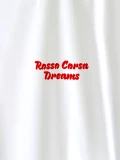 Rosso Corsa white t-shirt close up