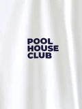 Pool House Club white t-shirt close up