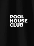 Pool House Club black t-shirt close up