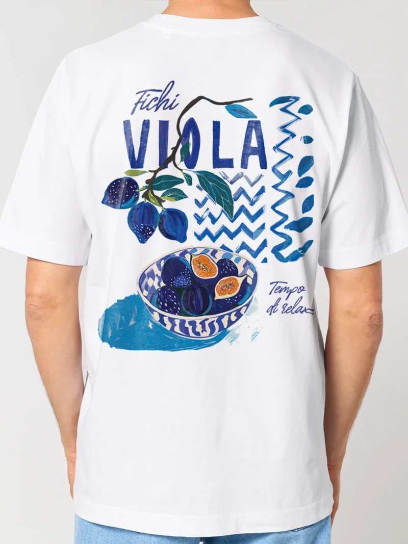 Fichi Viola white mens cotton t-shirt back