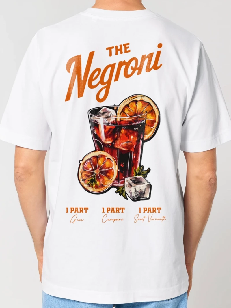 Negroni white mens cotton t-shirt back