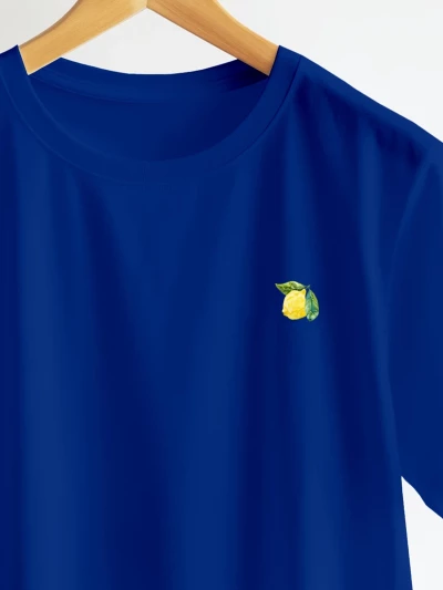 Limoncello navy cotton t-shirt closeup