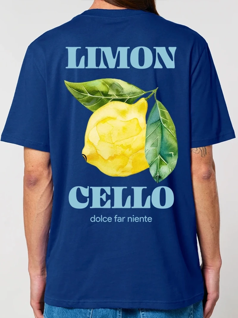 Limoncello navy mens cotton t-shirt back