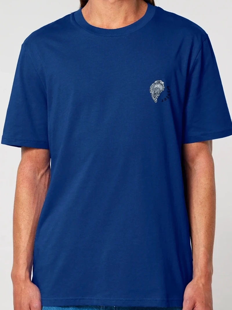 Oyster navy mens cotton t-shirt