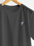 Oyster anthracite cotton t-shirt closeup