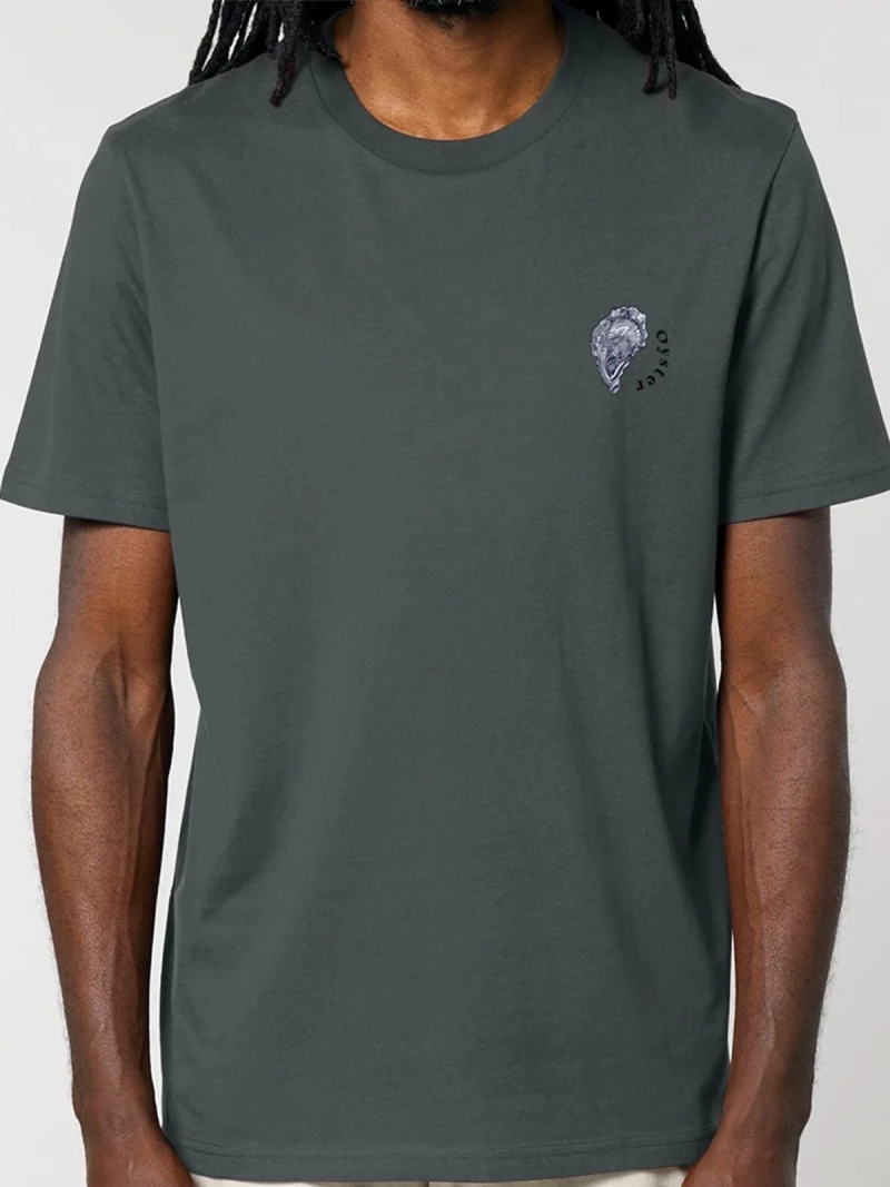 Oyster anthracite mens cotton t-shirt