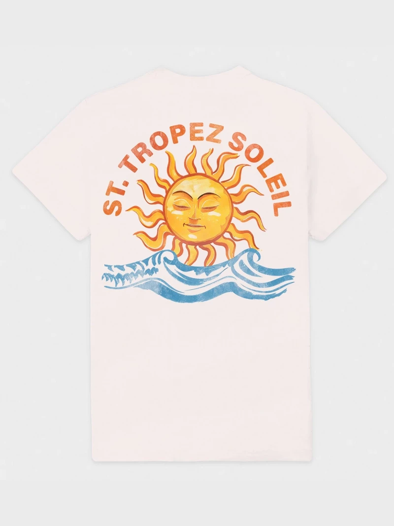 Saint Tropez Soleil natural cotton t-shirt back